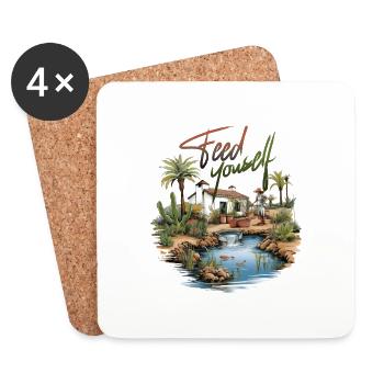 Feed Yourself - Coasters (set of 4) - white - Front