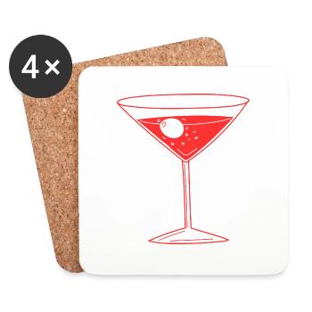 Olive im Martini - Untersetzer (4er-Set) - Weiß - Vorne