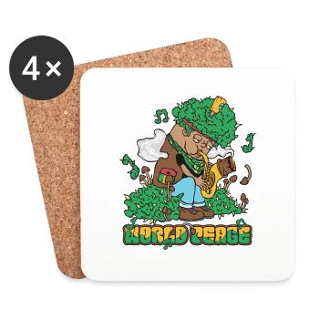 420 World Peace Sax - Coasters (set of 4) - white - Front