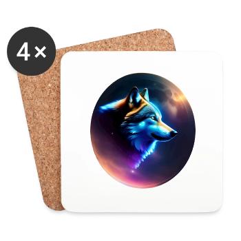 wolf - Coasters (set of 4) - white - Front