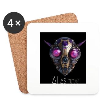AI as future 02 - Untersetzer (4er-Set) - Weiß - Vorne