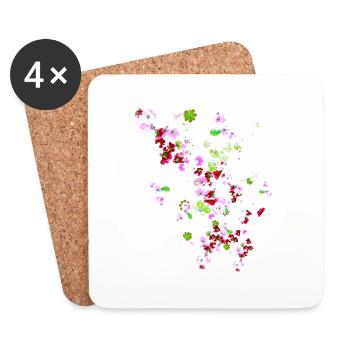 Meadow, flowers, flower, colorful flowers - Coasters (set of 4) - white - Front
