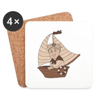 Teinte Little Captain Sepia - Dessous de verre (lot de 4) - blanc - Devant