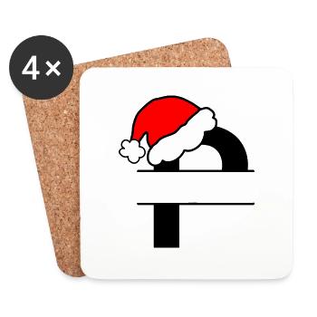 Weihnachtsalphabet Buchstabe P zum Personalisieren - Untersetzer (4er-Set) - Weiß - Vorne