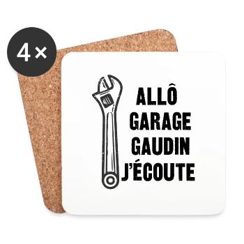 allô garage gaudin j'écoute - Dessous de verre (lot de 4) - blanc - Devant