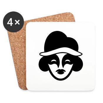 clown - Coasters (set of 4) - white - Front