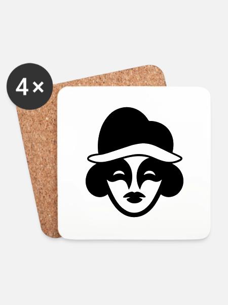 Clown - Untersetzer (4er-Set) - Weiß