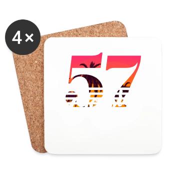 Vintage 1957-57th anniversary - Coasters (set of 4) - white - Front