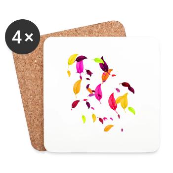 Herbst, herbstlaub,herbstblätter, Blätter - Untersetzer (4er-Set) - Weiß - Vorne