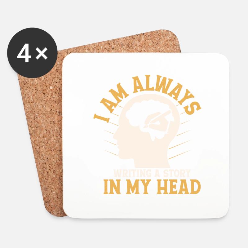 I Am Always Writing A Story In My Head Author Book - Untersetzer (4er-Set) - Weiß
