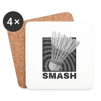 Badminton - Dessous de verre (lot de 4) - blanc - Devant