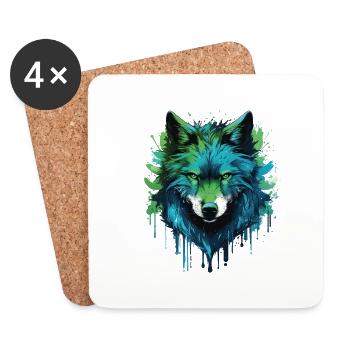 Graffiti Wolf - Coasters (set of 4) - white - Front