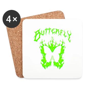 Butterfly insect butterfly nature summer colorful art - Coasters (set of 4) - white - Front