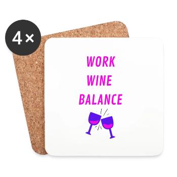 WORK WINE BALANCE - Untersetzer (4er-Set) - Weiß - Vorne