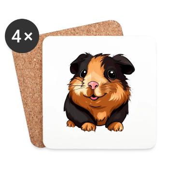 Meerschweinchen für eine Meerschweinchen - Untersetzer (4er-Set) - Weiß - Vorne