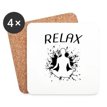 relax yoga namaste - Untersetzer (4er-Set) - Weiß - Vorne