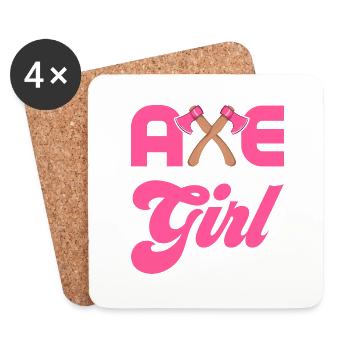 Axe Throwing Girl Like A Regular Girl Hatchet Ax T - Untersetzer (4er-Set) - Weiß - Vorne