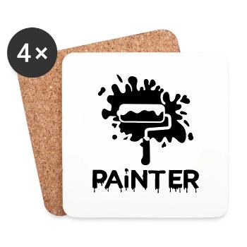 painting painter - Untersetzer (4er-Set) - Weiß - Vorne