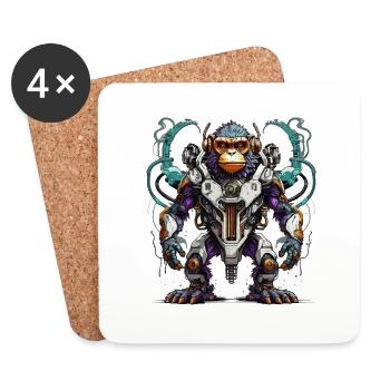 Cyber Monkey - Coasters (set of 4) - white - Front