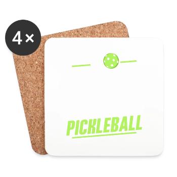 Je ne peux pas. J’ai une raquette de padel pour joueur de pickleball - Dessous de verre (lot de 4) - blanc - Devant