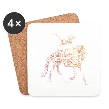 Artistic gymnastics on horseback Acrobatics on horseback - Coasters (set of 4) - white - Front