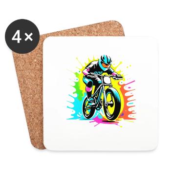 BMX - Fahrrad - Untersetzer (4er-Set) - Weiß - Vorne