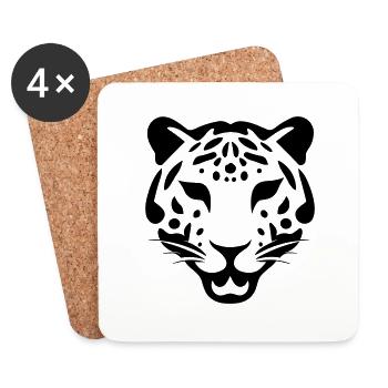 Leopard - Untersetzer (4er-Set) - Weiß - Vorne