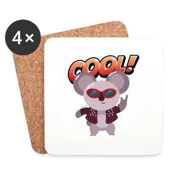 Koala in cooler Pose - Untersetzer (4er-Set) - Weiß - Vorne