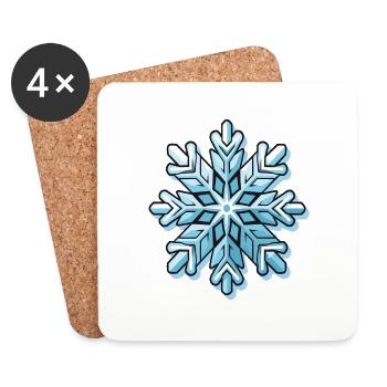 Flocon de neige - Dessous de verre (lot de 4) - blanc - Devant