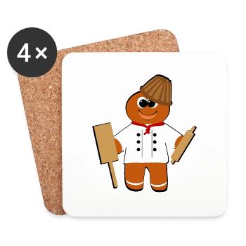 Mannele Mannala Baker Kougelhopf - Coasters (set of 4) - white - Front