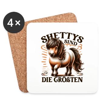 Shetland Pony - Untersetzer (4er-Set) - Weiß - Vorne