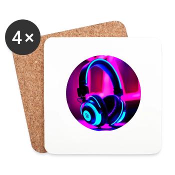 Neon Headphones - Coasters (set of 4) - white - Front