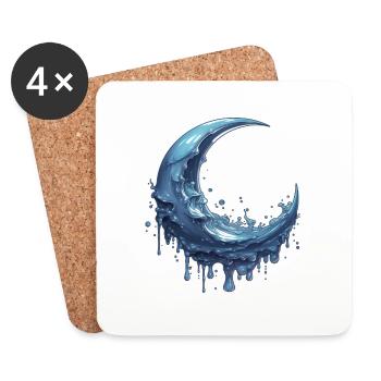 Melting Moon - Coasters (set of 4) - white - Front