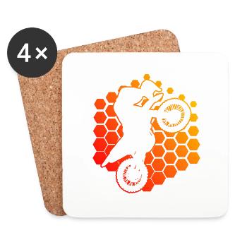 Dirt Biker Motocross Dirt Bike Women Men - Coasters (set of 4) - white - Front