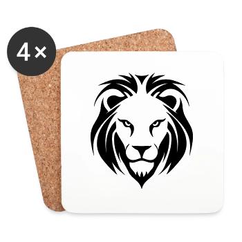 Felin jungle lion's head - Coasters (set of 4) - white - Front