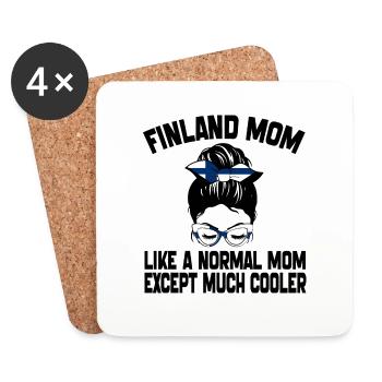 Finland Mom Like A Normal Mom Mother's Day 2024 - Dessous de verre (lot de 4) - blanc - Devant