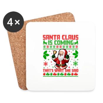 T-Shirt Design für Weihnachten - Untersetzer (4er-Set) - Weiß - Vorne