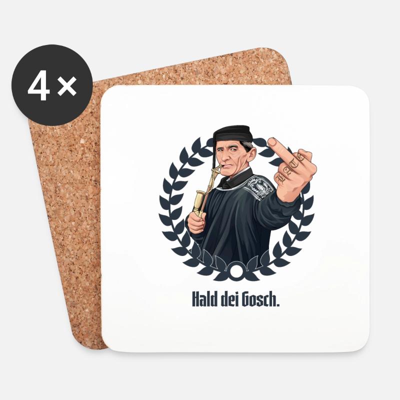 Rieser Grantler // Illustration - Untersetzer (4er-Set) - Weiß