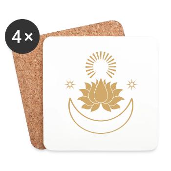 Sun, moon and stars - Coasters (set of 4) - white - Front