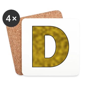 Letter D Gold - Coasters (set of 4) - white - Front