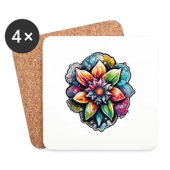 Flower / Plant / Botany / Garden / Blossoms - Coasters (set of 4) - white - Front