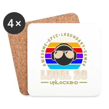 Level 20 - Coasters (set of 4) - white - Front