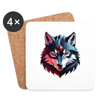 Wolf Tattoo - Coasters (set of 4) - white - Front