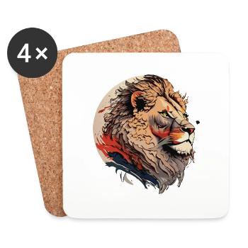 Flaming Lion - Coasters (set of 4) - white - Front