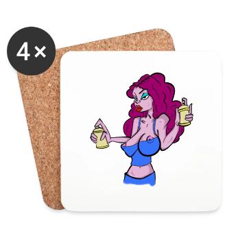 Girl - Untersetzer (4er-Set) - Weiß - Vorne
