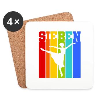 Sieben Jahre alt - Alter - Geburtstag - Kind - Untersetzer (4er-Set) - Weiß - Vorne