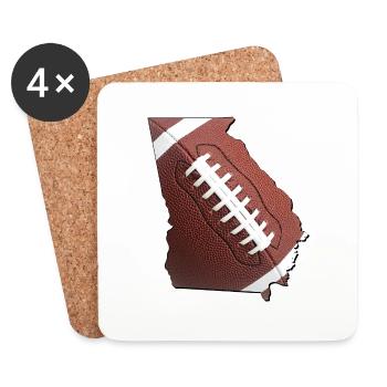 Géorgie (États-Unis) | Vrai football | Carte - Dessous de verre (lot de 4) - blanc - Devant