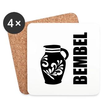 Bembel - Der original Apfelweinbembel #FFM #069 - Untersetzer (4er-Set) - Weiß - Vorne