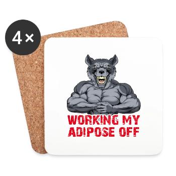 Bodybuilding Muscle Building Fat Loss Without Limit - Coasters (set of 4) - white - Front