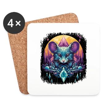 all joke happy canvasbackpack rat - Untersetzer (4er-Set) - Weiß - Vorne